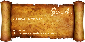 Zsebe Arnold névjegykártya