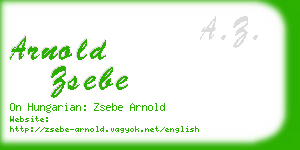 arnold zsebe business card